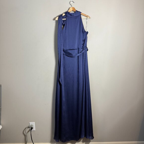Sachin & Babi Kayla Crinkled Georgette Maxi Gown Women's 12 Deep Cobalt NWOT - Picture 6 of 16